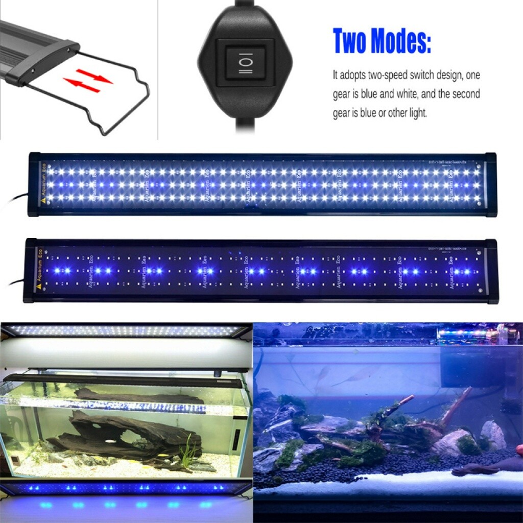 LED Aquarium Beleuchtung Lampe Aufsetzleuchte Weiß+Blau Pflanzen Licht 60100 cm eBay