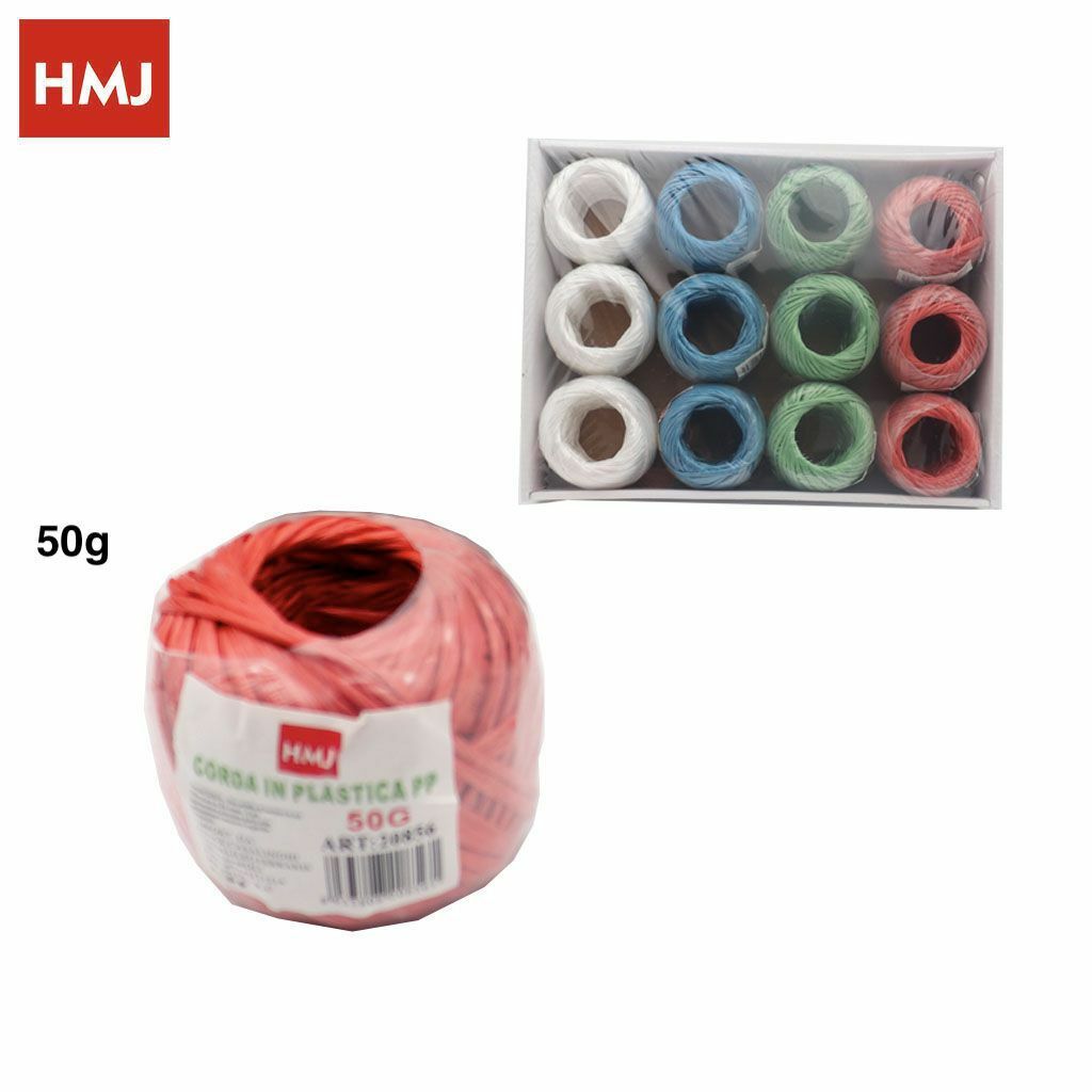 Set 12 Pezzi Spago Corda Colorata Multiuso Lunghezza 35mt 50gr Cucina Hobby hmj