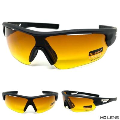 Sport Wrap Driving Vision HD SUN GLASSES High Definition Anti Glare Amber Lens