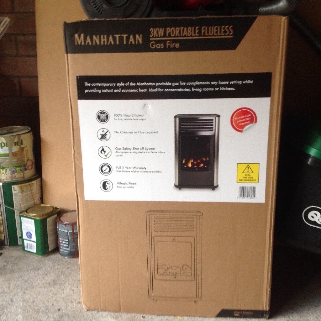 Manhattan real flame gas heater suitable for large indoor room portable
