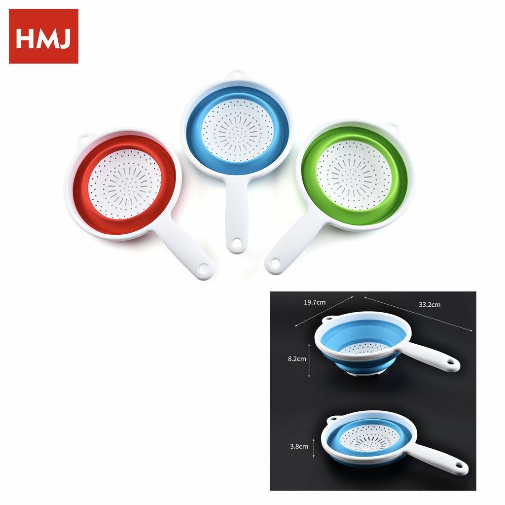 Cestello Scolapasta Colino Pieghevole Con Manico Lavare Frutta Verdura hmj