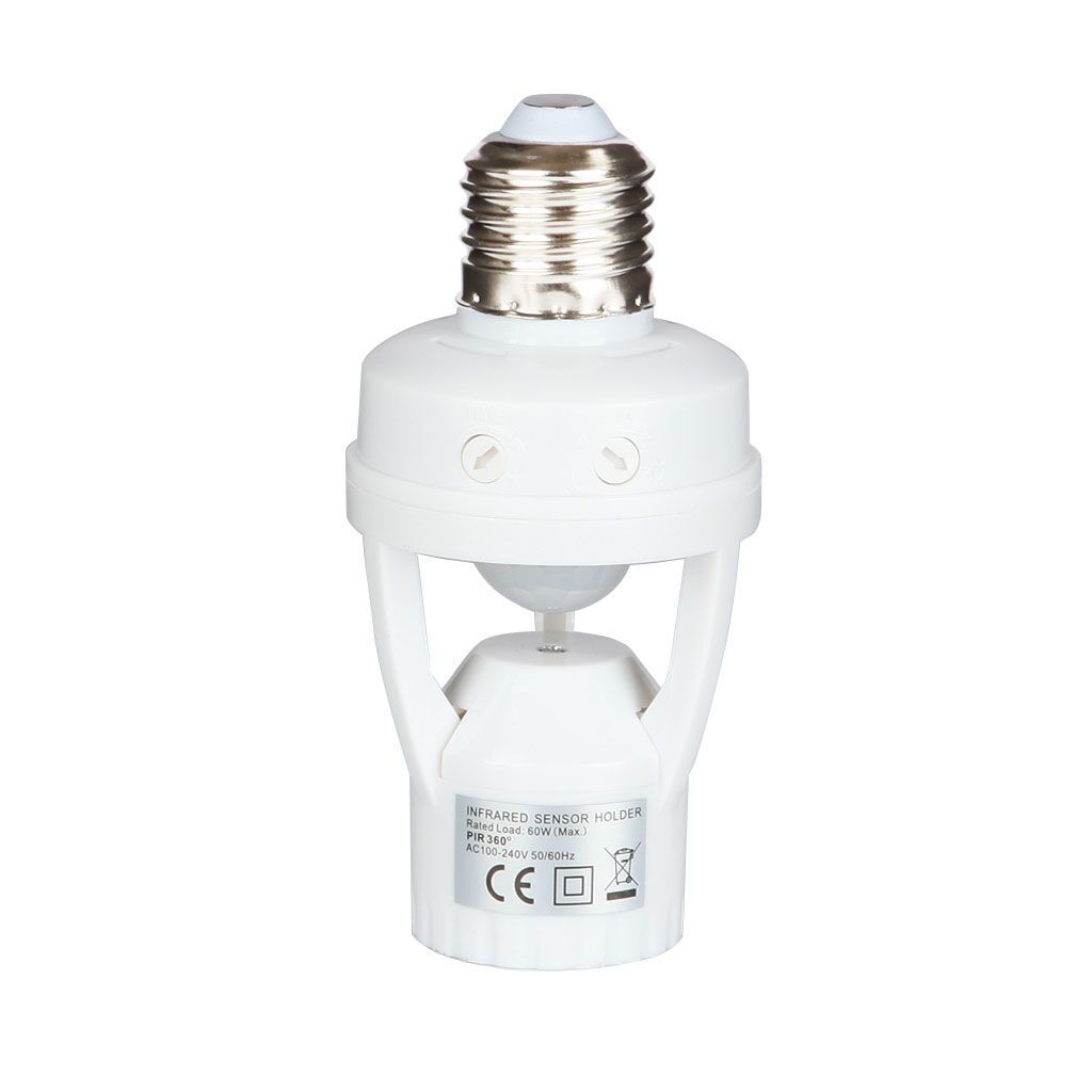 New Motion Sensor Socket Dimmable Light Lamp Bulb Adapter Holder For E27 Base