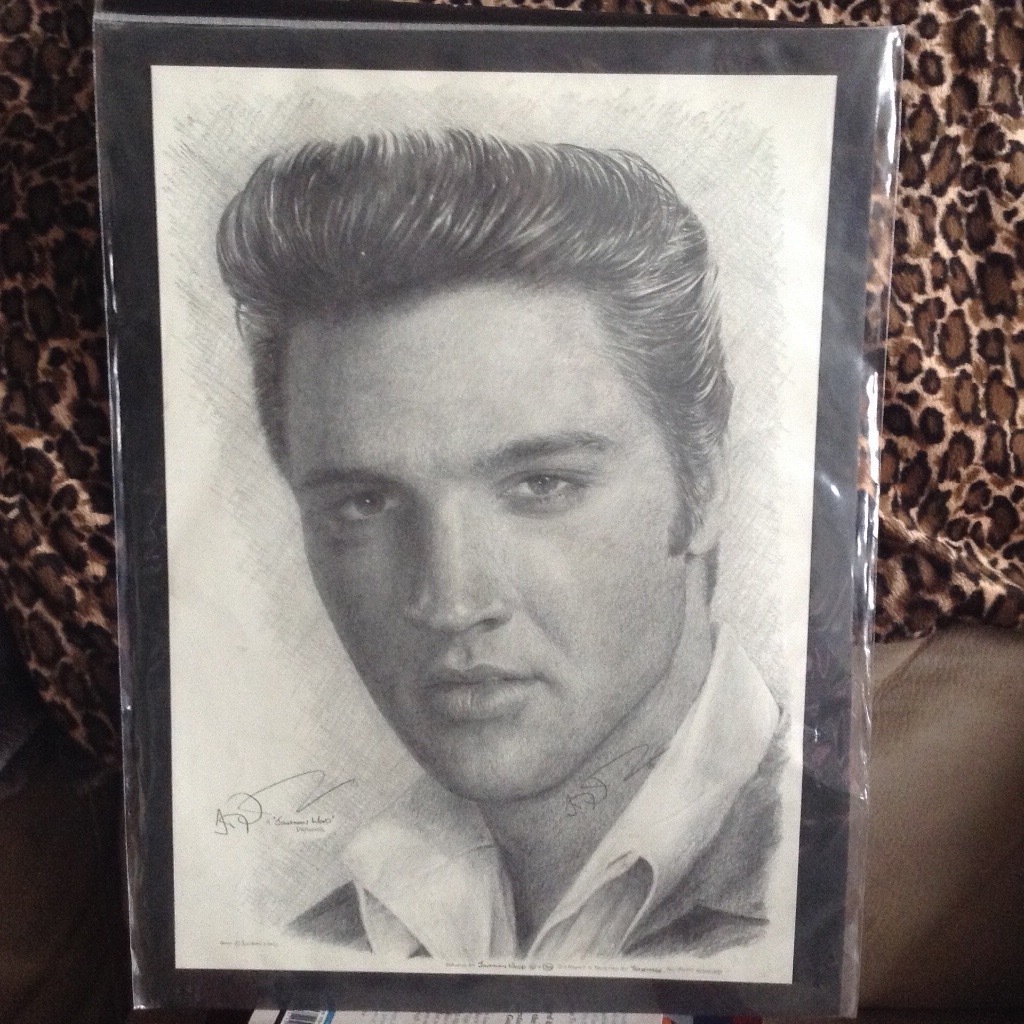 Jonathan Wood pencil drawing of Elvis in Edinburgh Gumtree