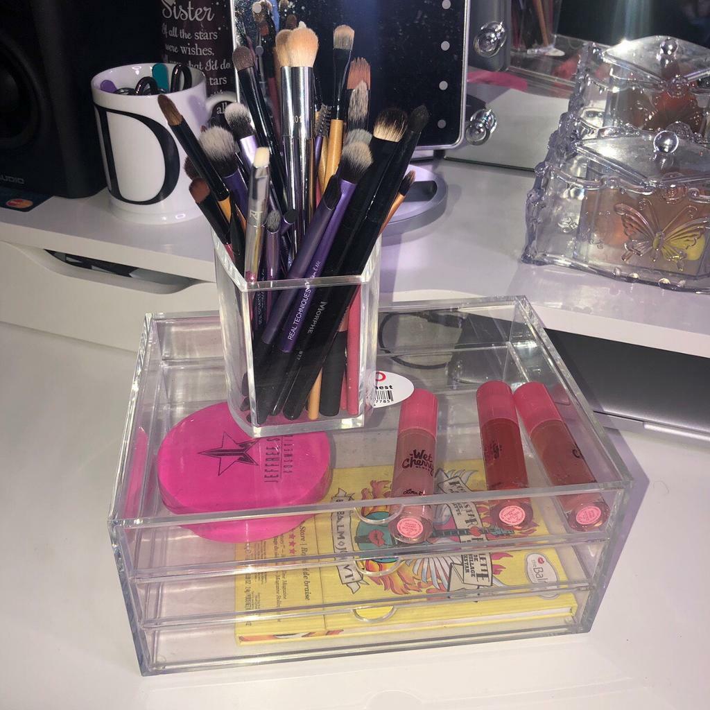 Osco Plastic Acrylic Transparent Tidy Organiser Display Vanity Drawers