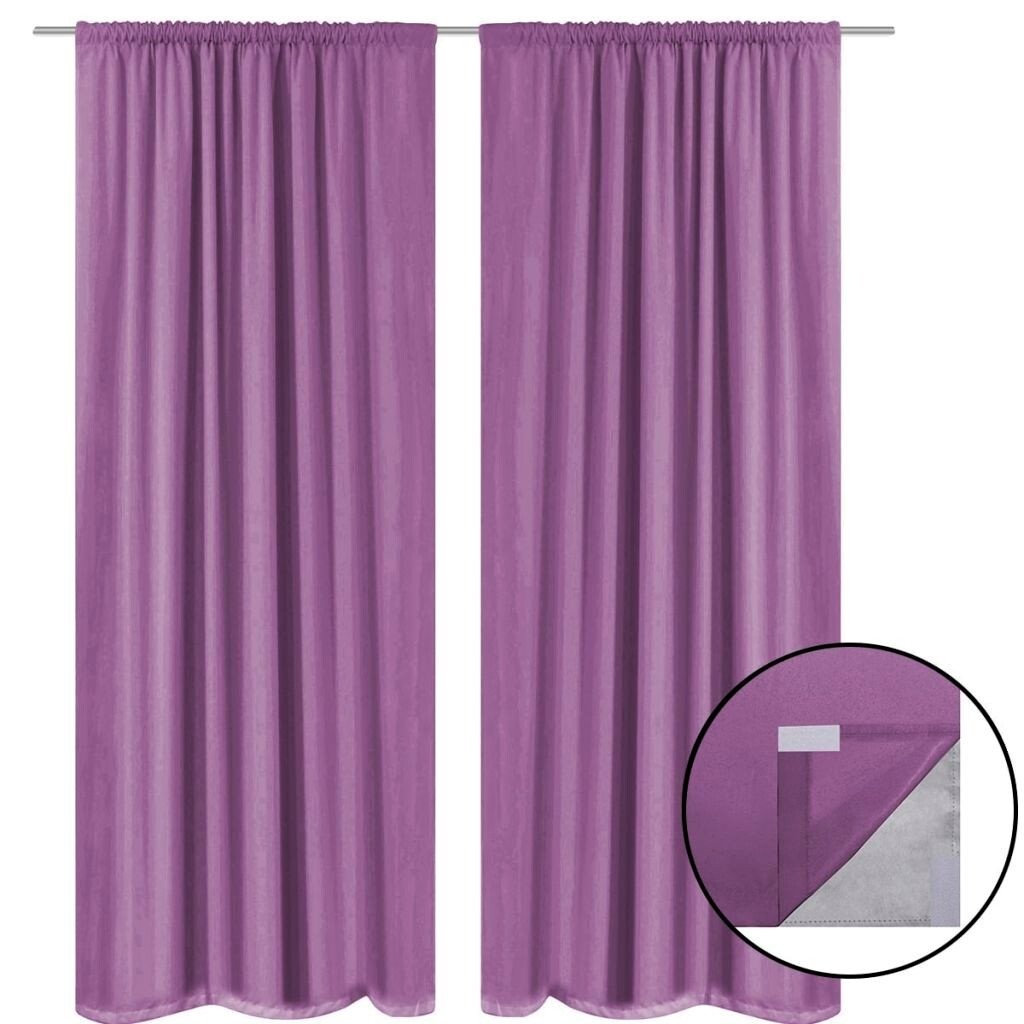 Blackout Curtains 2 Pcs Double Layer 140x245 Cm Lilac 132241 In