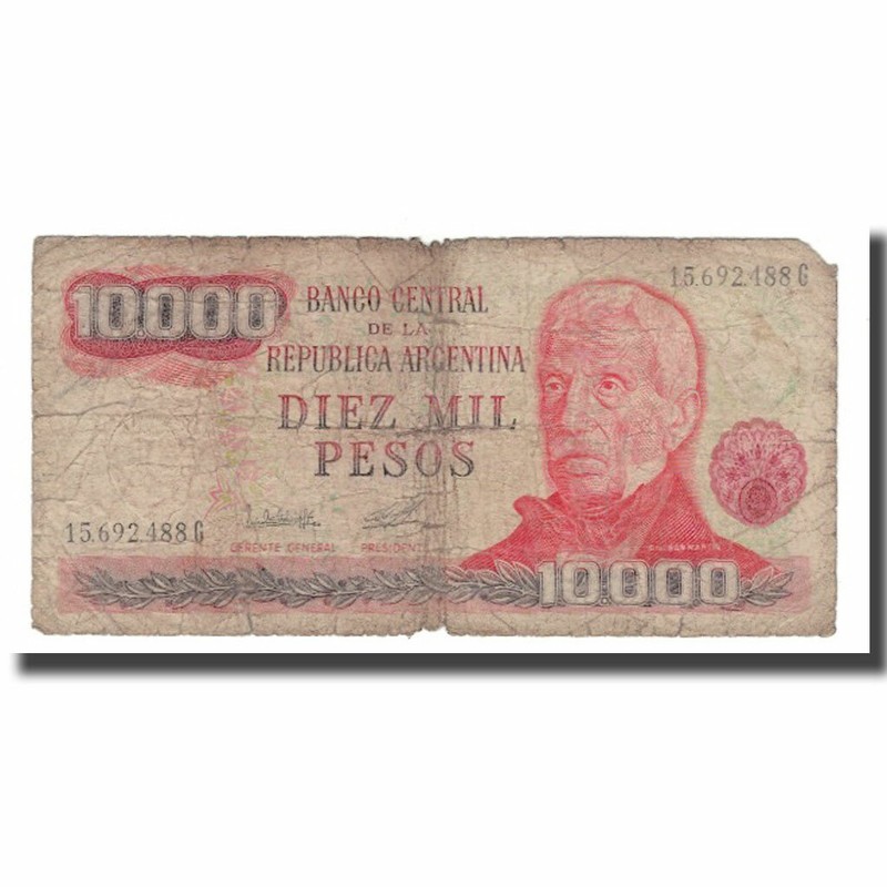 [#567236] Billet, Argentine, 10,000 Pesos, Undated (1976-83), Km:306b, B