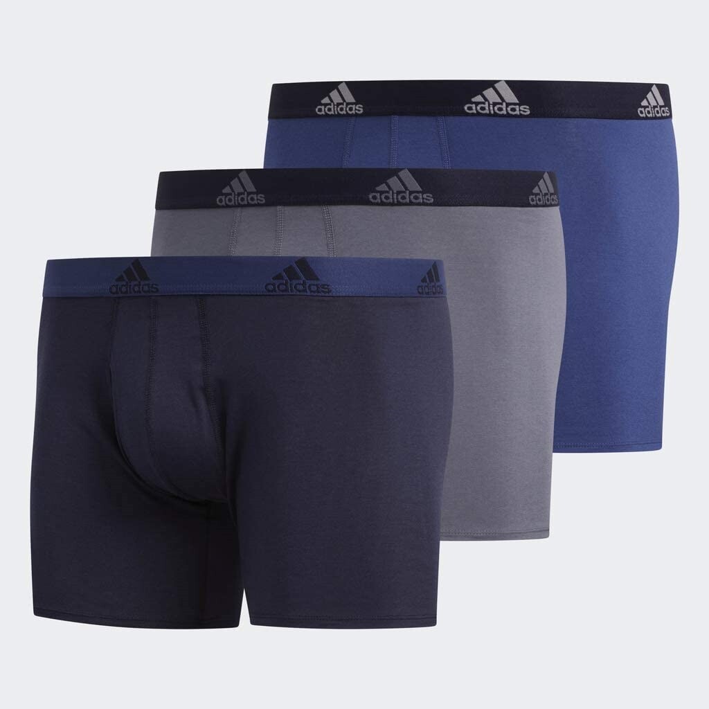 adidas 271241 Men's Stretch Cotton Boxer Briefs Underwear 3-Pack Size Small