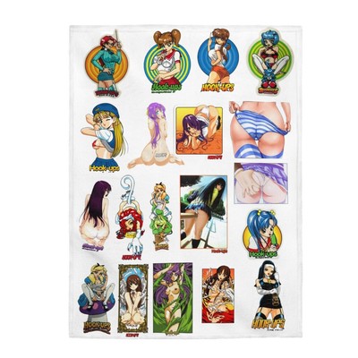 Hook-Ups Skateboard Deck Design Sticker Collection Velveteen Plush Blanket
