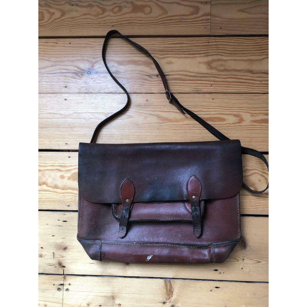 vintage leather school satchel