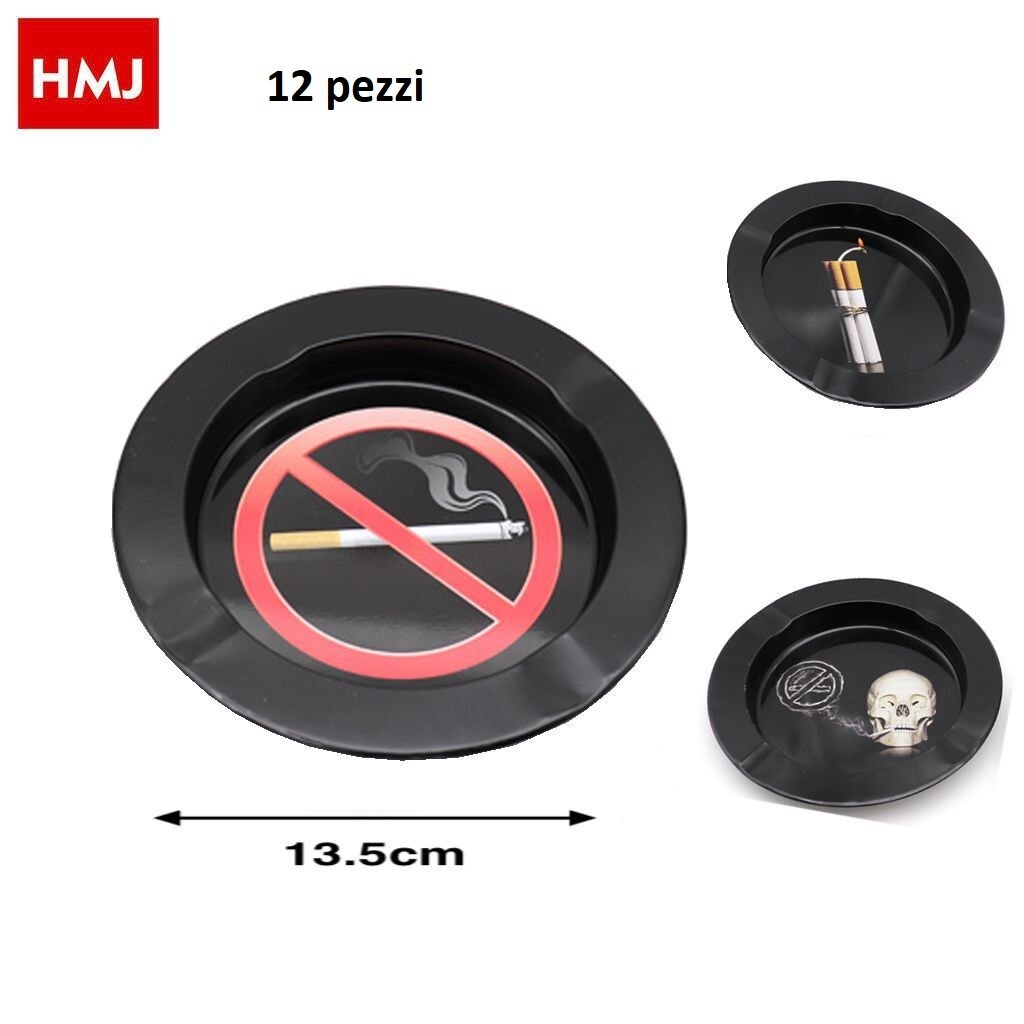 Set 12 Pz Posacenere In Metallo Da Tavolo Pub Ashtray Portacenere No Fumo hmj