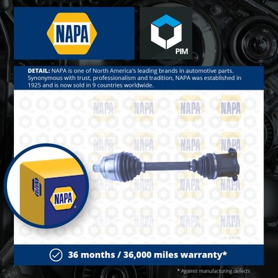 Drive Shaft fits SEAT ALHAMBRA 7V 1.9D Front 00 to 10 With ABS Driveshaft NAPA