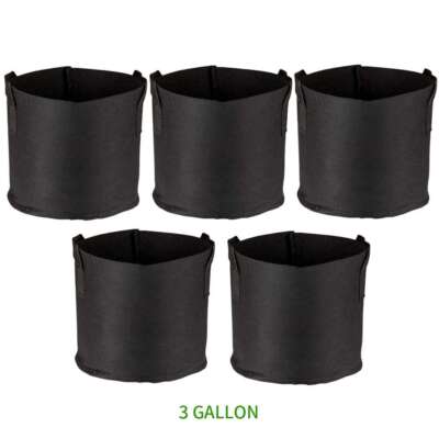 5PCS 1/2/3/5/7 Gallon Plant Grow Bags Thickened Nonwoven Aeration Fabric Pots US