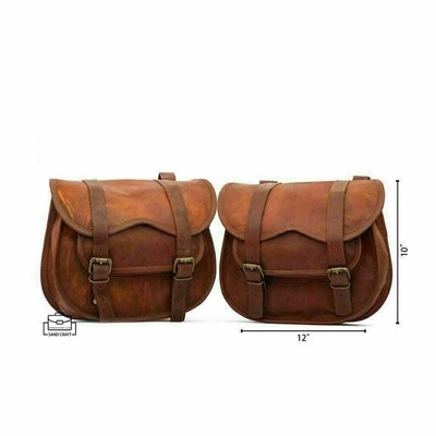 vintage leather motorcycle saddlebags