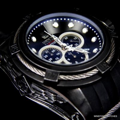 Pre-owned Invicta Jt Reserve Bolt Zeus Swiss Made Chrono 52mm Black Distressed Watch