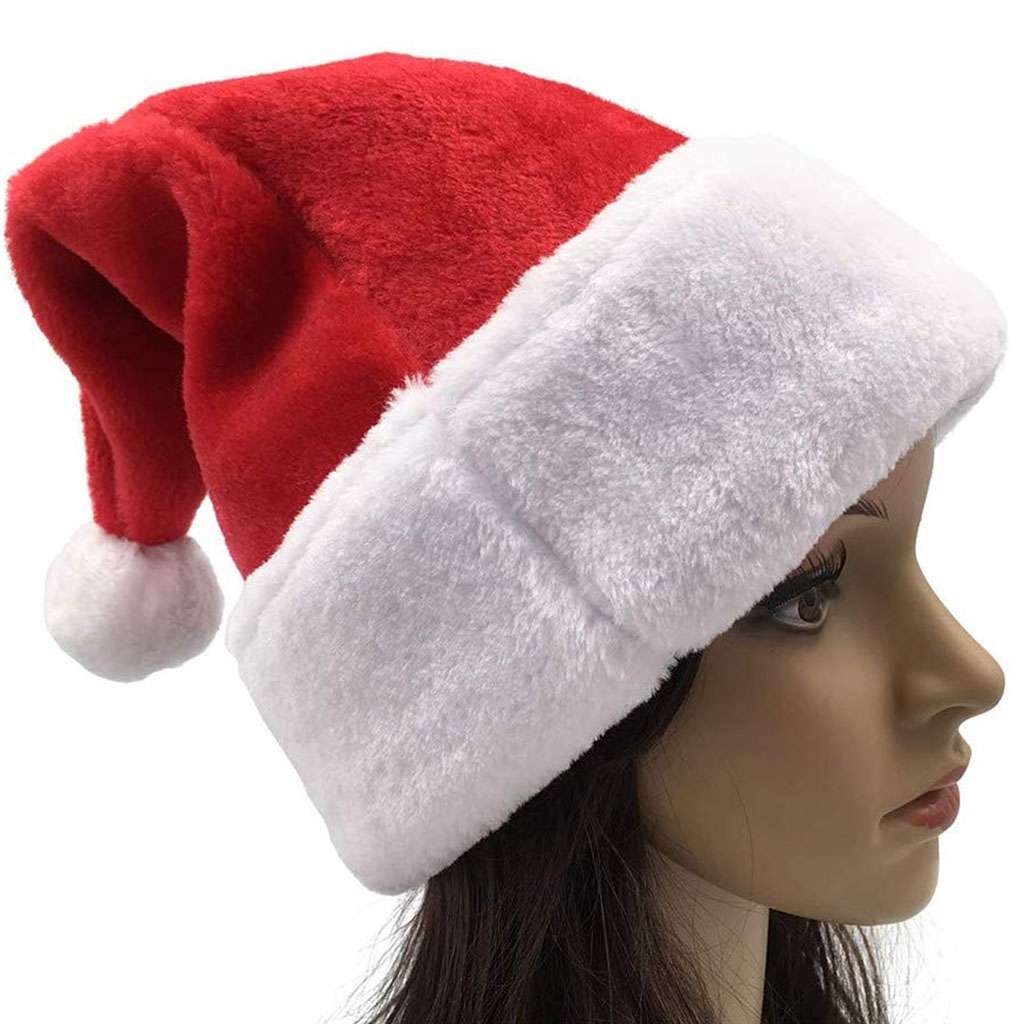 Adults Kids Premium Christmas Santa Claus Hat Cosplay Costume Plush Xmas Cap US