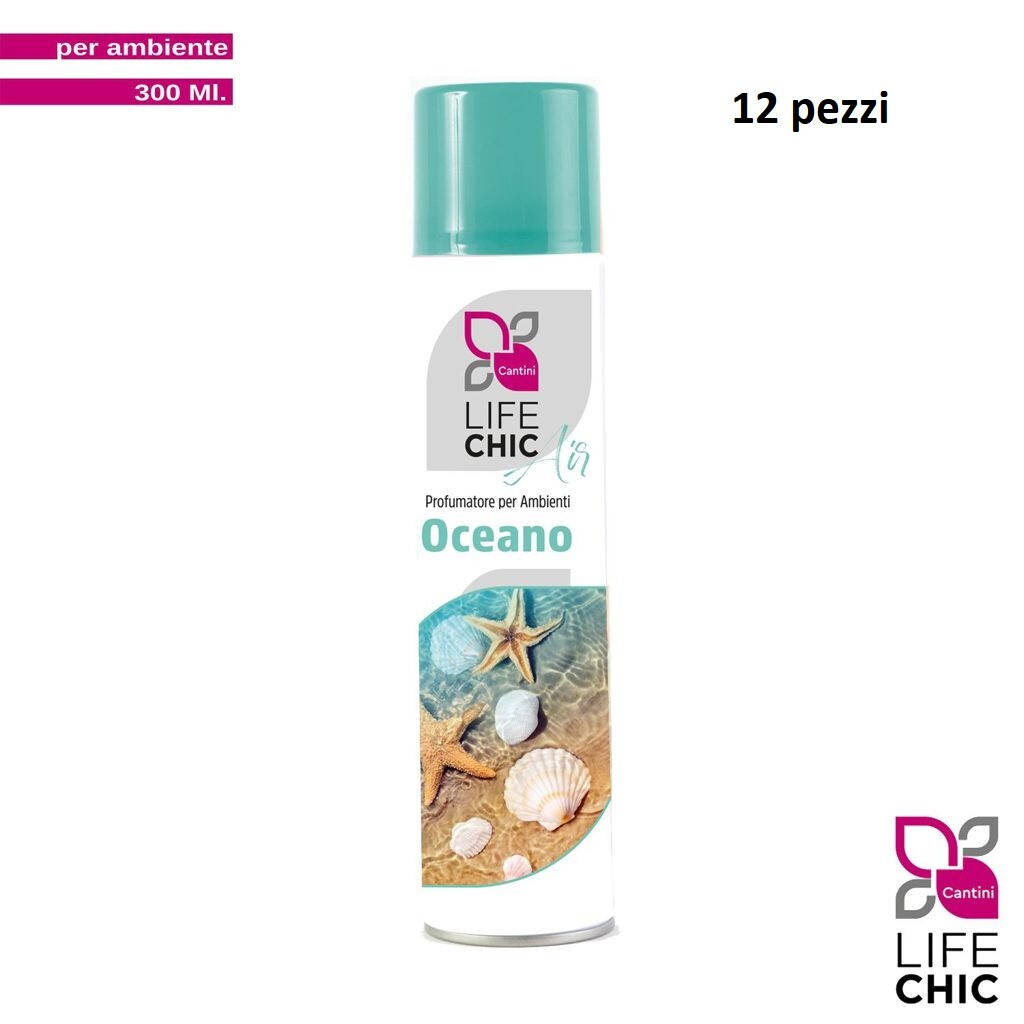 Set 12 Pz Deodorante Per Ambiente Spray Profumo Casa 300ml Oceano hmj