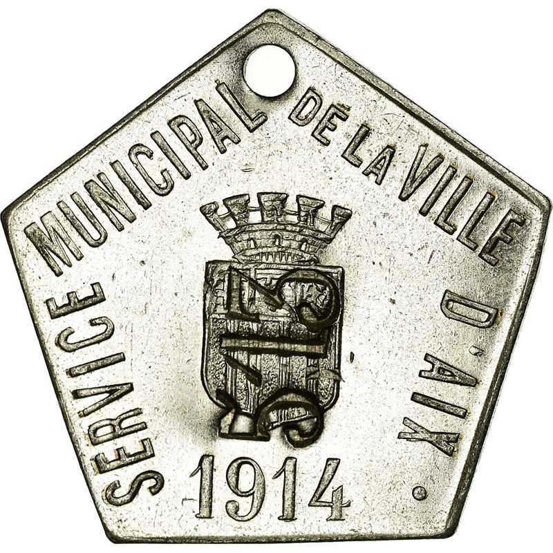 [#516183] France, Jeton, Service Municipal De La Ville D'Aix, 1914, Aix-En-Prove