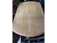 Pine round table and 6 chairs