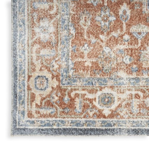 8 Джинсовый Синий ковер Oriental Power Loom, потертый, моющийся на беговой дорожке