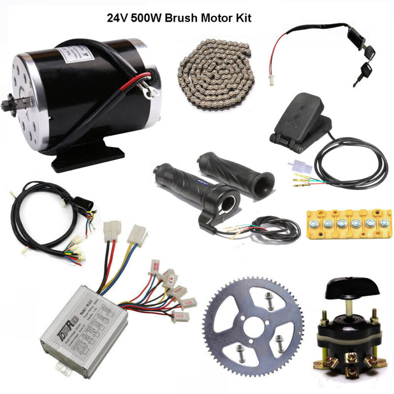 24v 500w Brush Electric Motor Kit Controller 500watt Go Kart Atv Scooter Quad