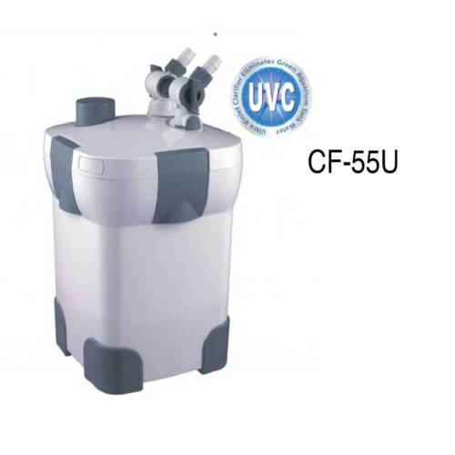 200 Gallon Aquarium Canister Filter UV 9w UV Sterilizer Fish Tank CF-45U 528GPH