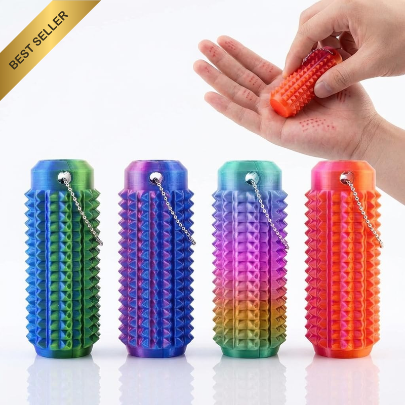 4 Pack Fidget Toys– 3D Printed Little Ouchies Spiky Grippie Keychain for Adults