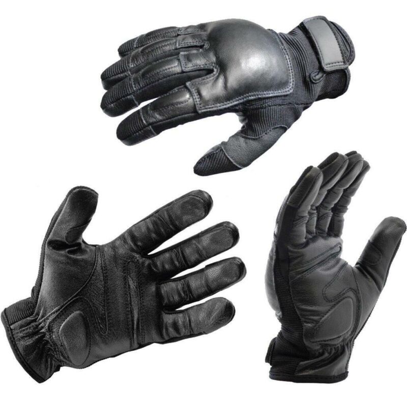 L OFFICIAL LEATHER POLICE TACTICAL REAL WEIGHTED SAP GLOVES (LIFETIME WARRANTY)