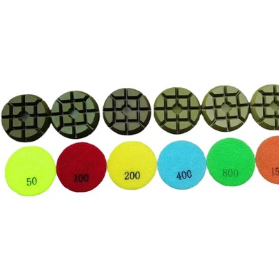 6 PCS Set 3 Inch 10mm Thick Typhoon Dry/Wet Concrete Resin Diamond Polishing Pad