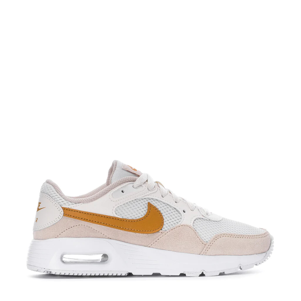 

Новые женские белые кроссовки NIKE AIR MAX SC CW4554-001 Phantom/Gold Suede Sanddrift, Белый, Nike Air Max SC