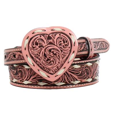 小物 open heart cow leather belt Golden Steer Conchos Crazy Horse Scalloped Genuine Leather