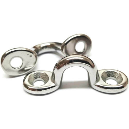 New 2 Pack Stainless Steel or Solid Brass Eye Straps Plate Ring Holder