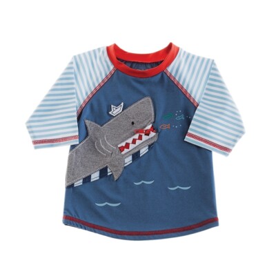 Mud Pie E0 Baby Boy Beach Shark Tank Rash Guard 11020047 Choose Size