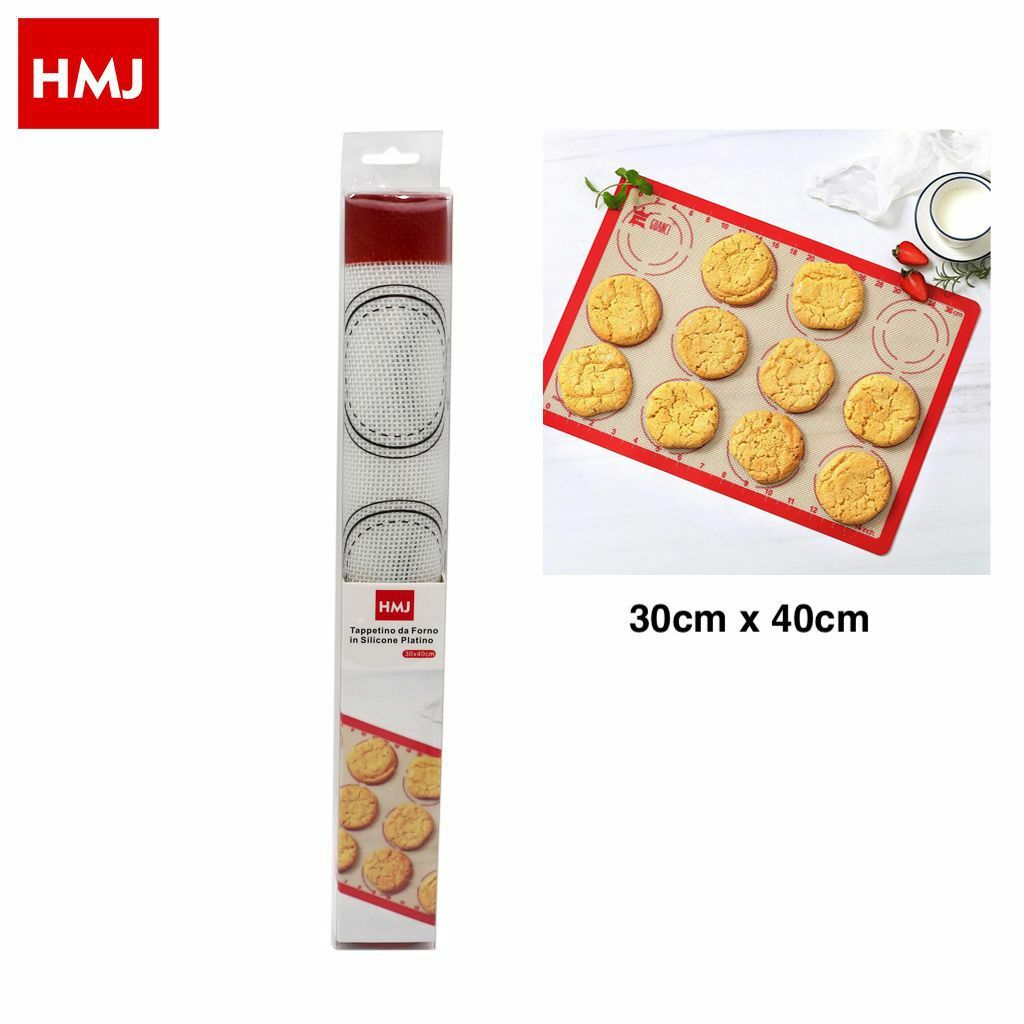 Tappetino Da Forno Microforato In Silicone Platino 30x40cm Biscotti Dolci hmj