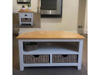 Like New - Wooden TV Stand and Matching Drawer Set