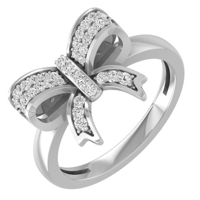 Round Lab Grown Diamond Fashion Ring Size 7 for Women Sterling Silver 2.24gm