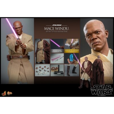 Hot Toys Attack of the Clones Mace Windu. MMS681. New In Sealed Shipper.