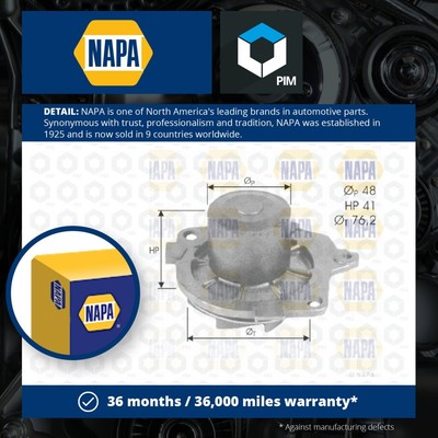 Water Pump fits VAUXHALL ZAFIRA B 1.9D 05 to 14 Z19DT Coolant NAPA 1334234 New