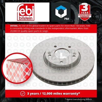2x Brake Discs Pair Vented fits KIA SOUL Mk2, PS Front 1.6 2.0 1.6D 14 to 18 Set