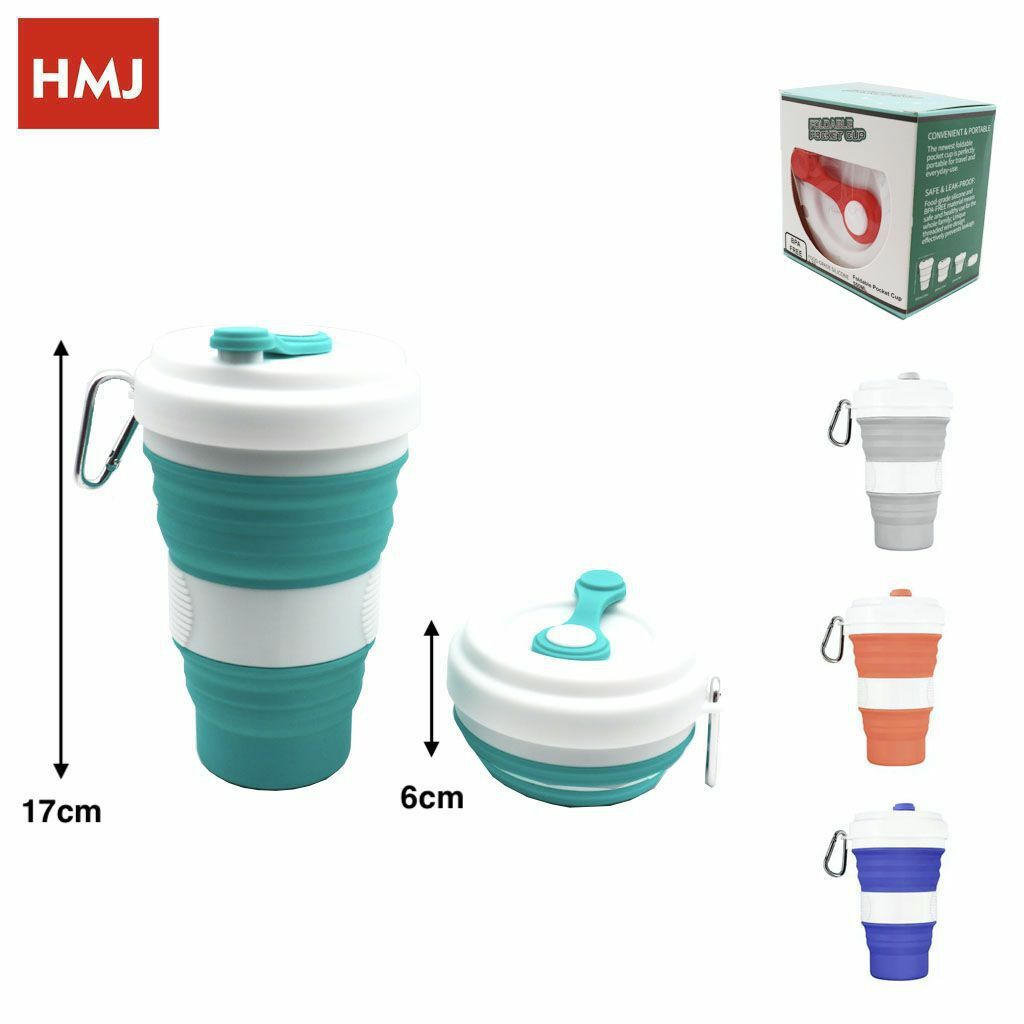 Bicchiere Pieghevole Tascabile 550ml Viaggi Scuola hmj