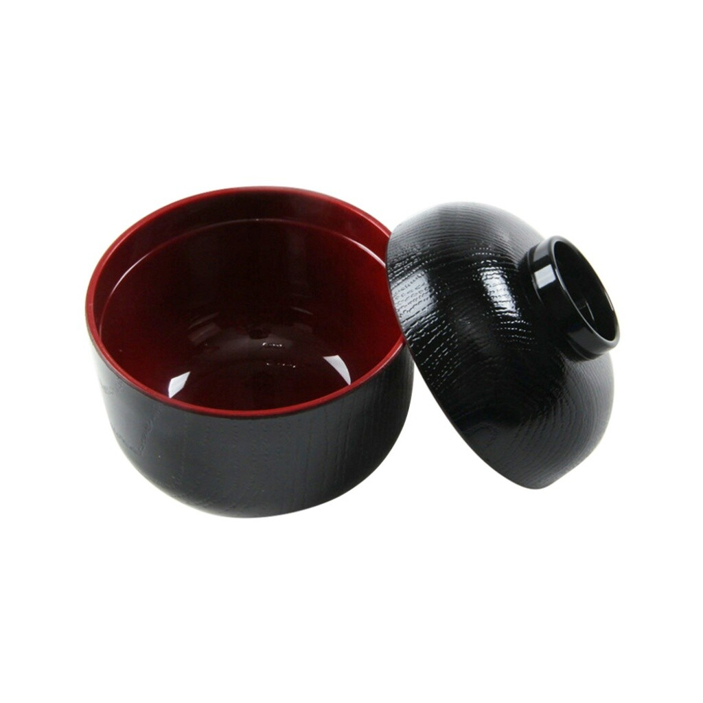 2X Japanese Miso Soup Rice Bowl with Lid 9.5x9.5x10cm Small Soup Bowl