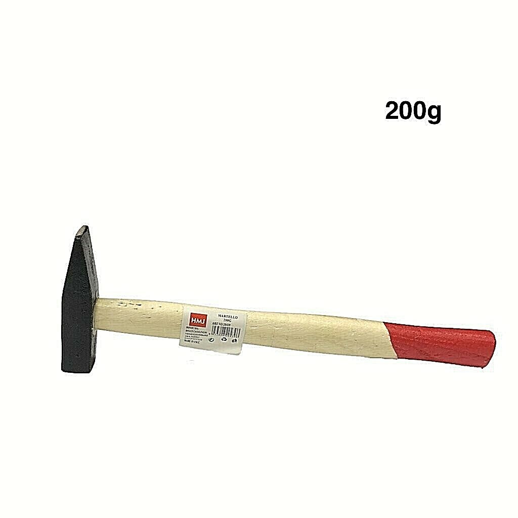 Martello Manico Legno Meccanico tipo Tedesco 200gr 1/3 Falegname Carpentiere Hmj