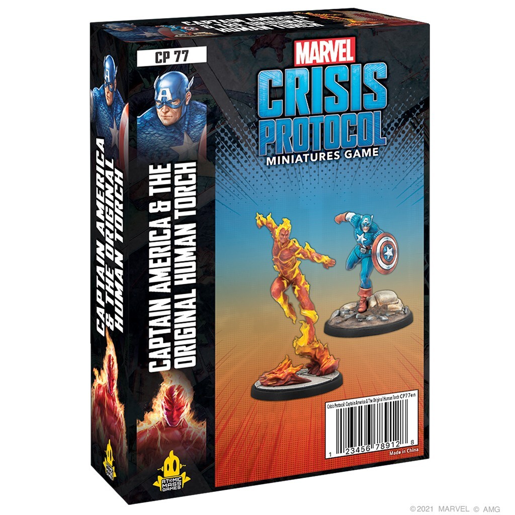 Капитан Америка и оригинальный человек-факел Marvel Crisis Protocol AMG