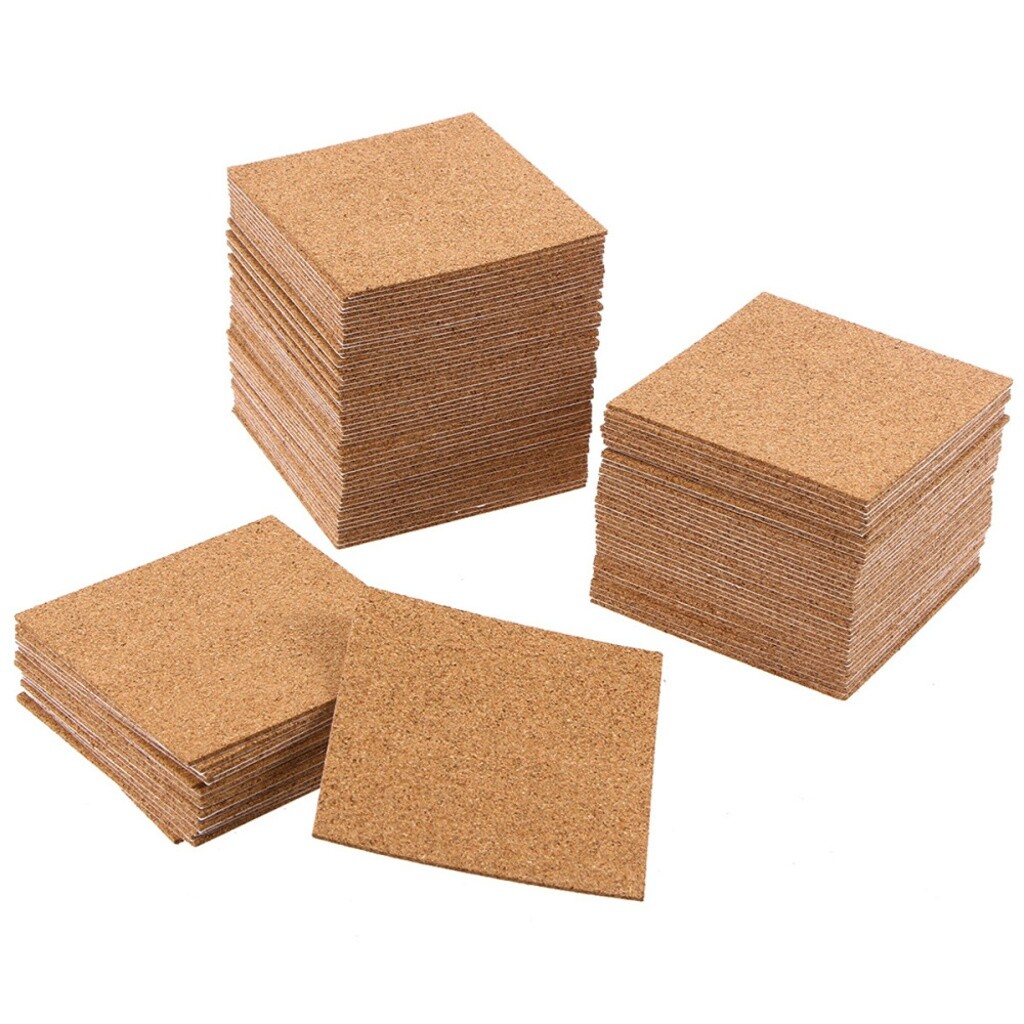 10X Selfadhesive Cork Coasters Squares Cork Mats Cork Backing Sheets