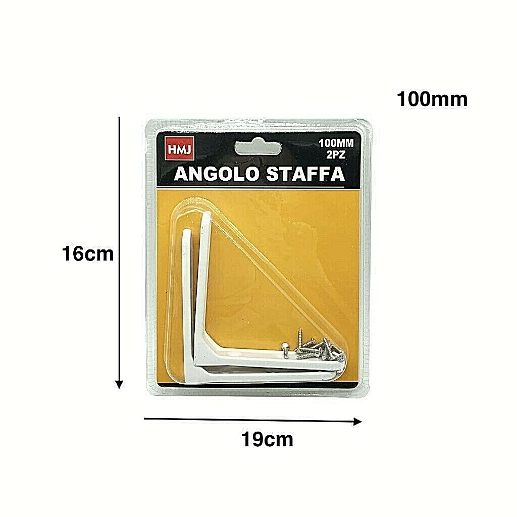 Staffe angolari Triangolo Profilato Metallo 100 mm per Legno Ferro Alluminio Hmj