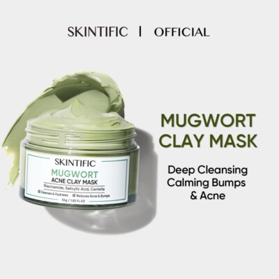 SKINTIFIC Mugwort Mask Anti Pores & Acne-Deep Cleansing Calming Bumps & Acne