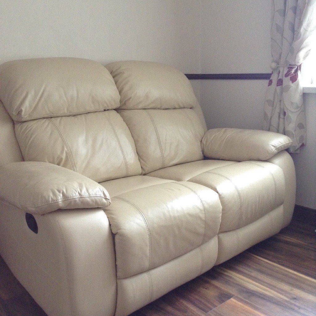 Cream reclining leather sofa in Banbridge, County Down Gumtree