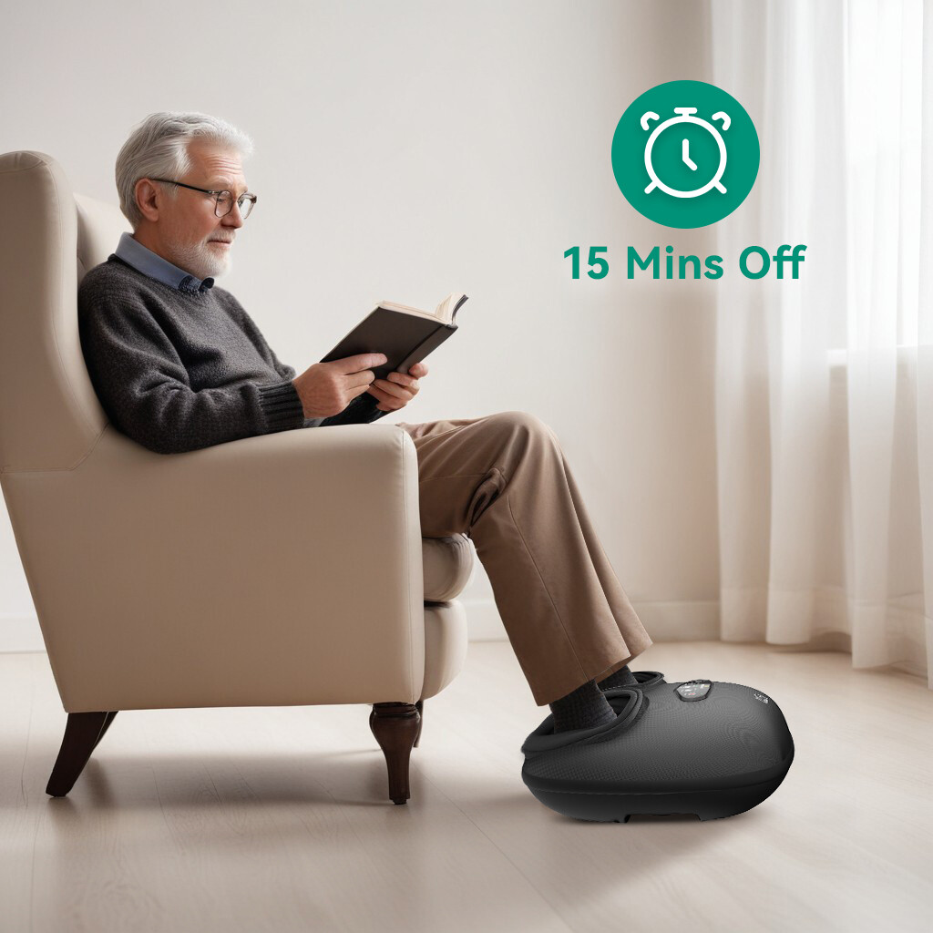 Shiatsu Foot Massager with Heat, Deep Kneading, Air Compression, Remote Control