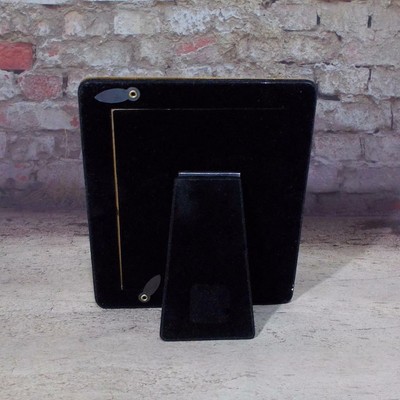 Enamel Roses Picture Frame Vintage Tabletop Butterscotch Goldtone