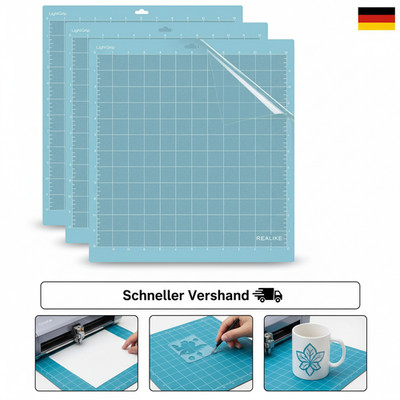 REALIKE Leichte Grip Schneidematte Für Silhouette Cameo 3/2/1,12X12 Zoll 3Er-Pac