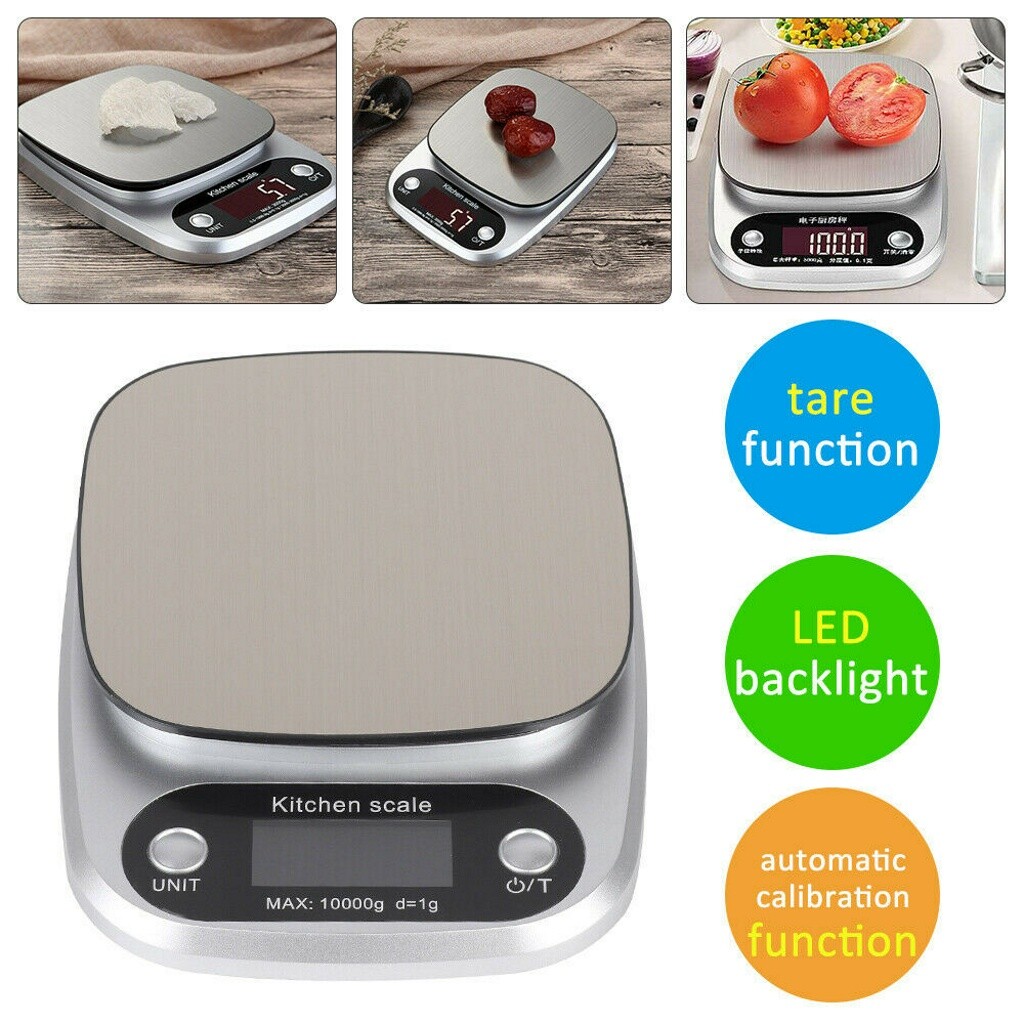 Küchenwaage Haushaltswaage Briefwaage Digitalwaage Waage Edelstahl 10kg